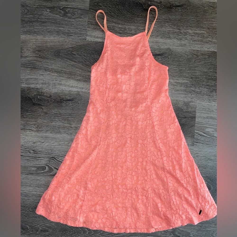 Hollister bright coral mini halter dress Size XS